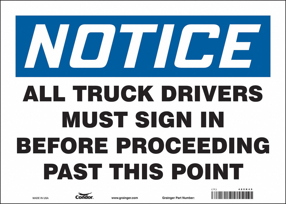 Safety Sign 10 in x 14 in Vinyl