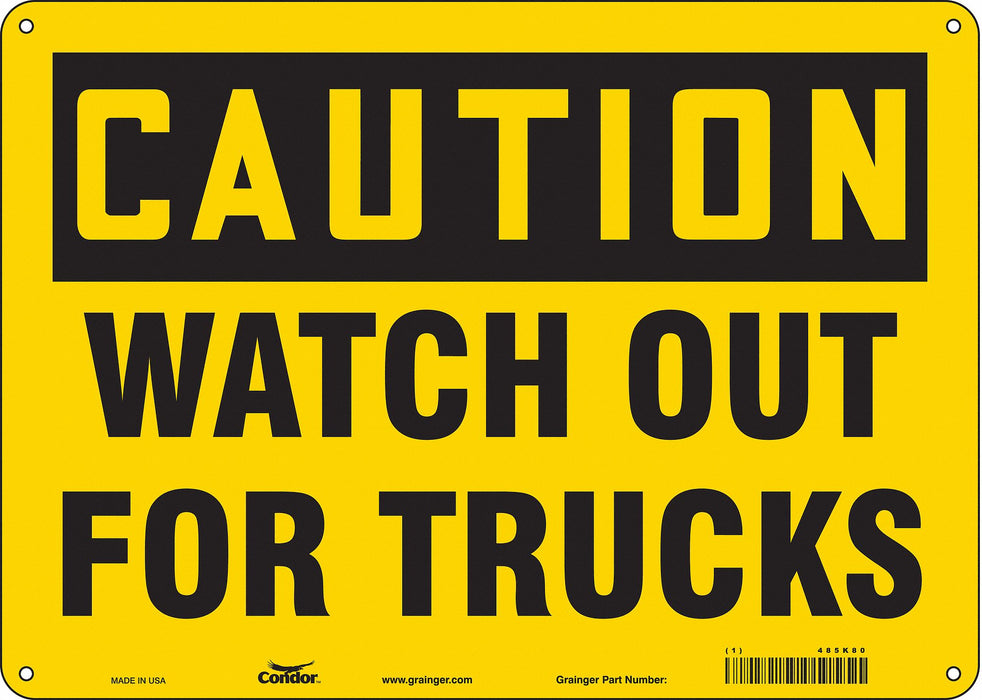 Safety Sign 10 inx14 in Polyethylene