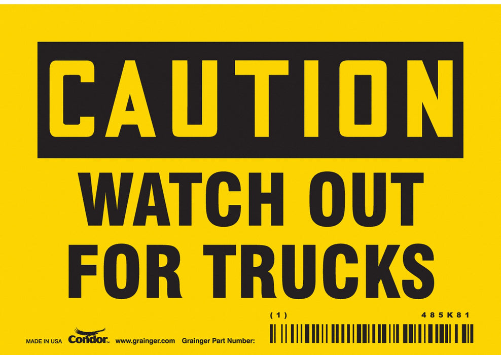 Safety Sign 3.5in x 5in Vinyl