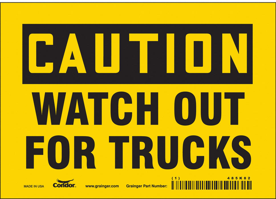 Safety Sign 5 inx7 in Vinyl