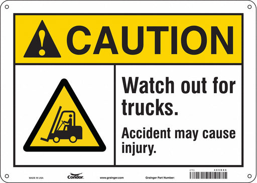 Safety Sign 10 in x 14 in Aluminum