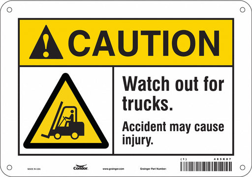 Safety Sign 7 in x 10 in Polyethylene