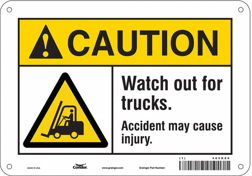 Safety Sign 7 in x 10 in Vinyl