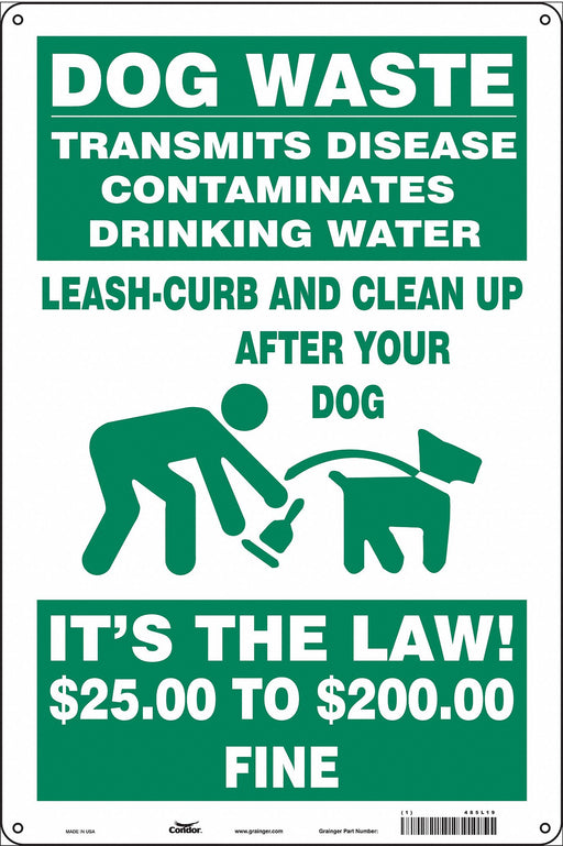 Safety Sign 18 in x 12 in Polyethylene