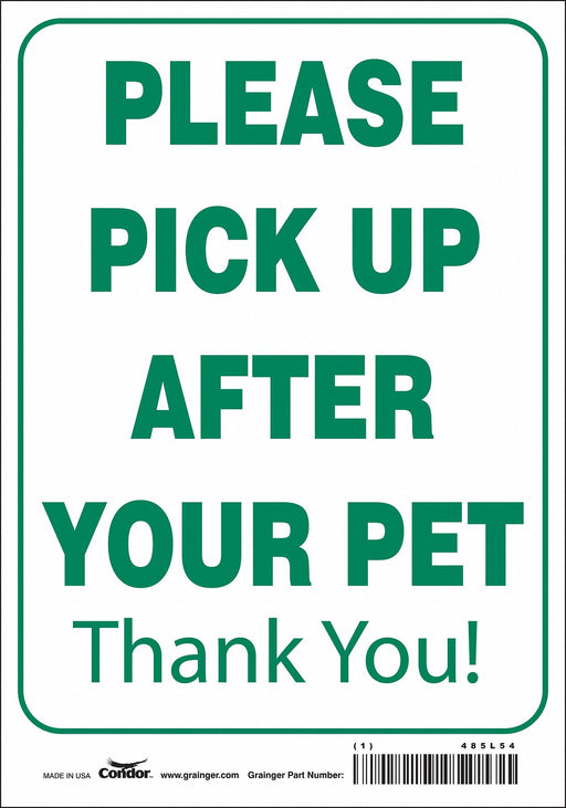 Safety Sign 10 in x 7 in Polyethylene
