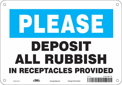 Safety Sign 7 in x 10 in Aluminum