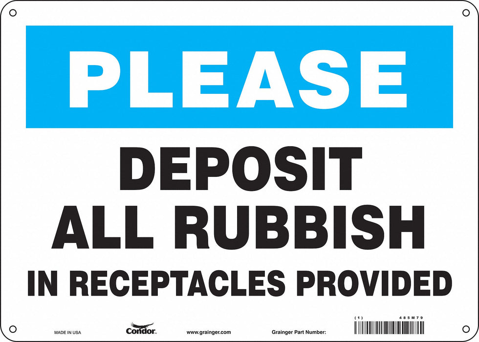 Safety Sign 10 in x 14 in Aluminum