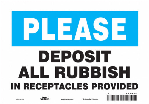 Safety Sign 7 in x 10 in Vinyl