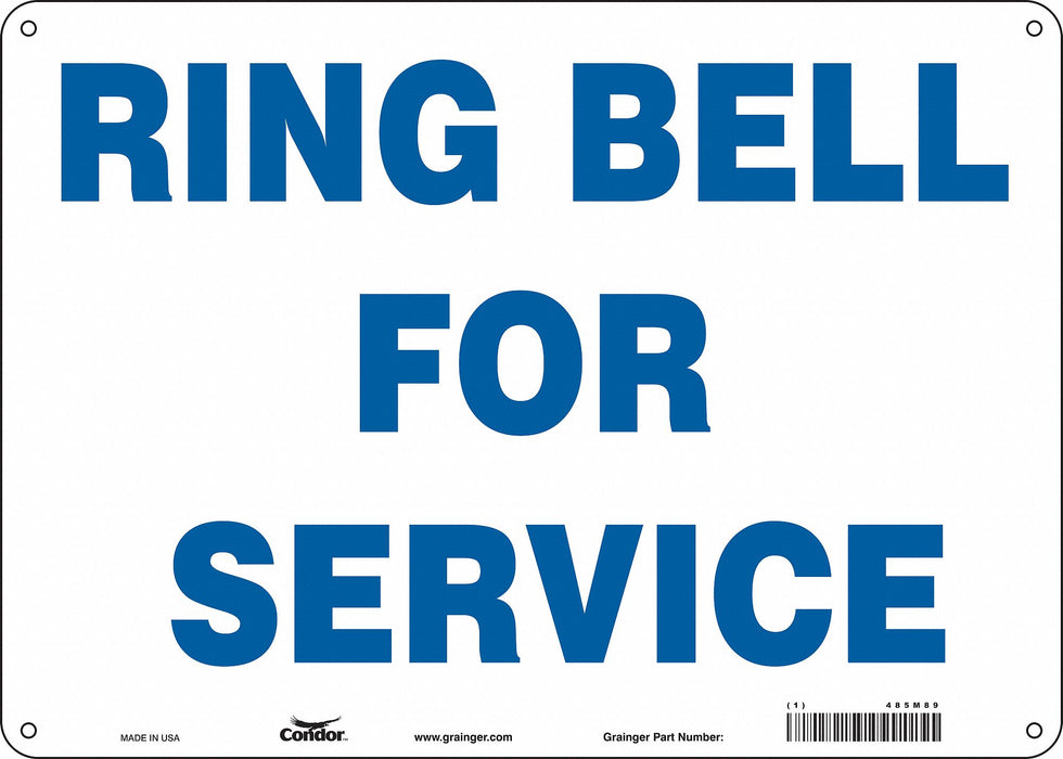 J9841 Safety Sign 10 in x 14 in Polyethylene