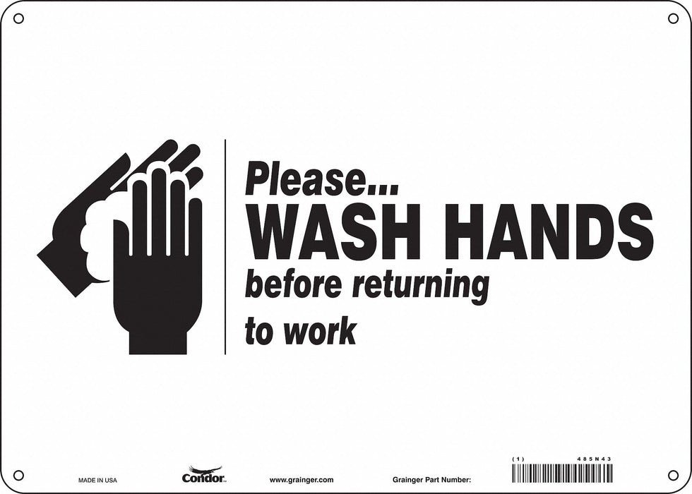 Safety Sign 10 in x 14 in Polyethylene