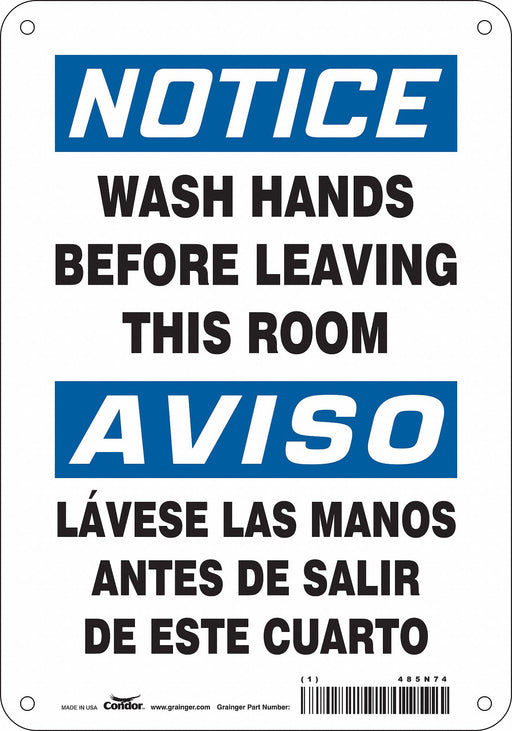 Safety Sign 10 in x 7 in Polyethylene