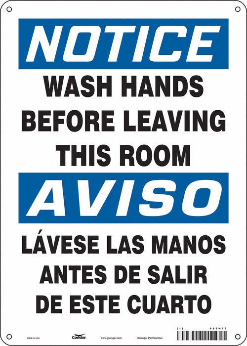 Safety Sign 14 in x 10 in Polyethylene