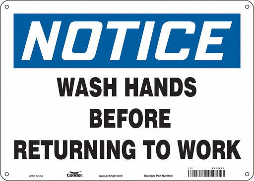 J7172 Safety Sign 10 in x 14 in Polyethylene