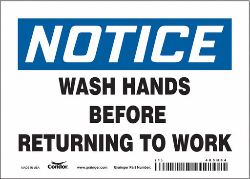 J7172 Safety Sign 5 in x 7 in Vinyl