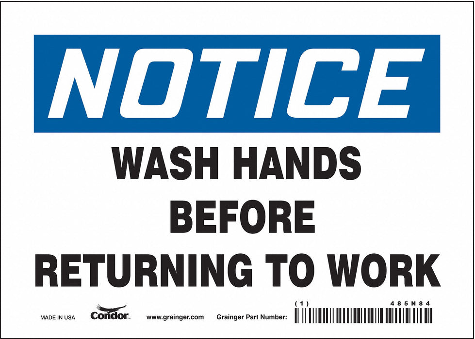 J7172 Safety Sign 5 in x 7 in Vinyl