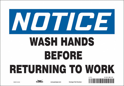 J7172 Safety Sign 7 in x 10 in Vinyl