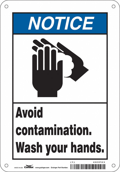 Safety Sign 10 in x 7 in Polyethylene