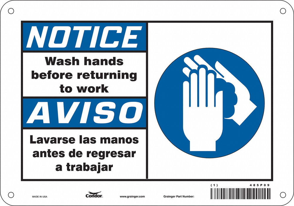 Safety Sign 7 in x 10 in Polyethylene