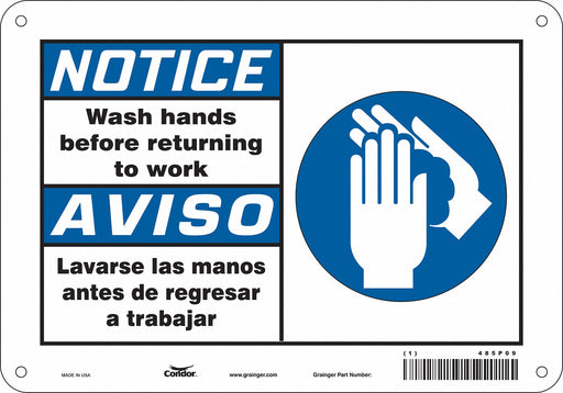 Safety Sign 7 in x 10 in Polyethylene