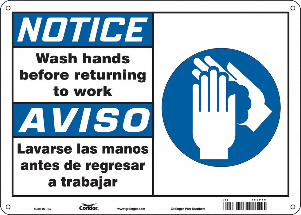 Safety Sign 10 in x 14 in Polyethylene