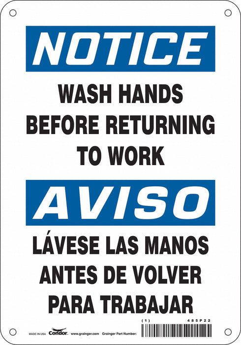 Safety Sign 10 in x 7 in Polyethylene