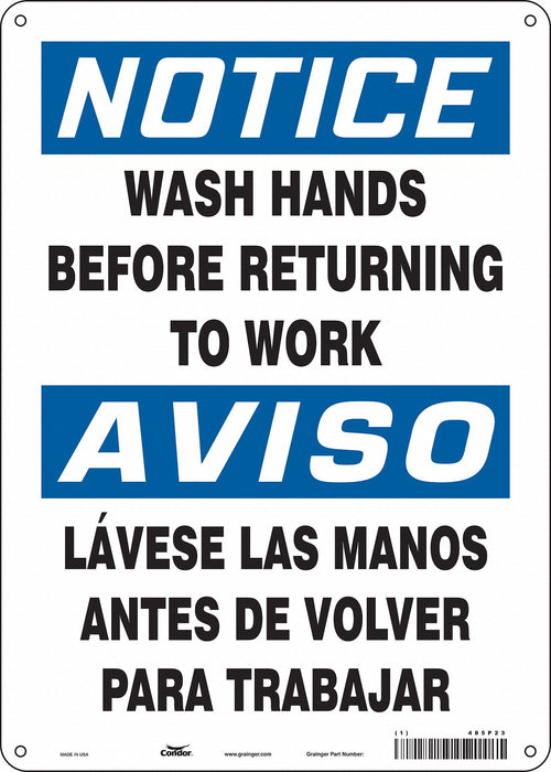 Safety Sign 14 in x 10 in Polyethylene