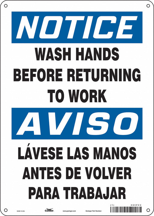 Safety Sign 14 in x 10 in Polyethylene