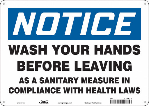 Safety Sign 10 in x 14 in Aluminum