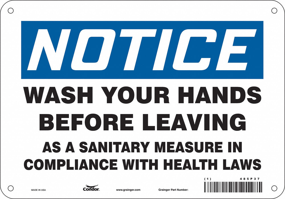 Safety Sign 7 in x 10 in Polyethylene