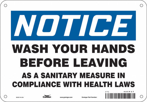 Safety Sign 7 in x 10 in Polyethylene