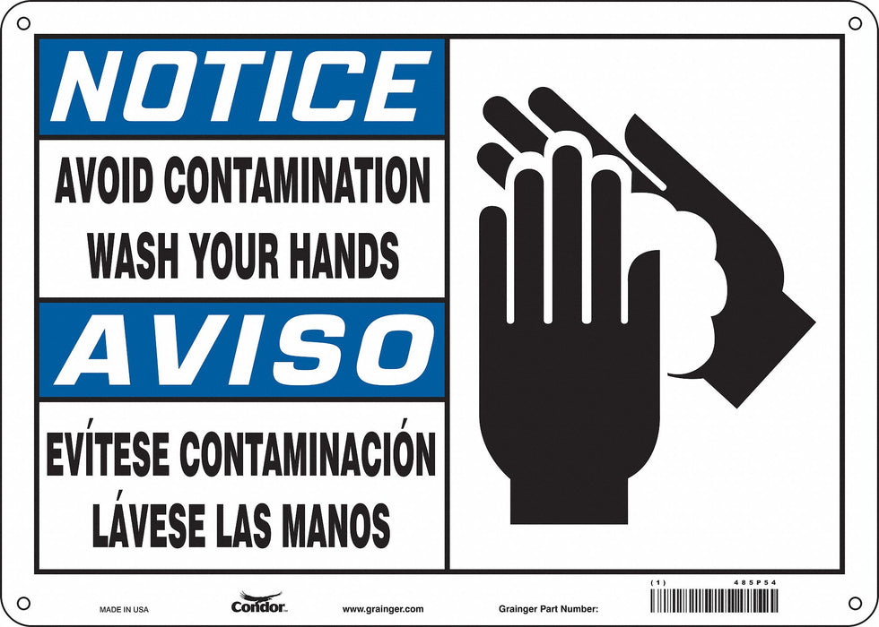 Safety Sign 10 in x 14 in Polyethylene