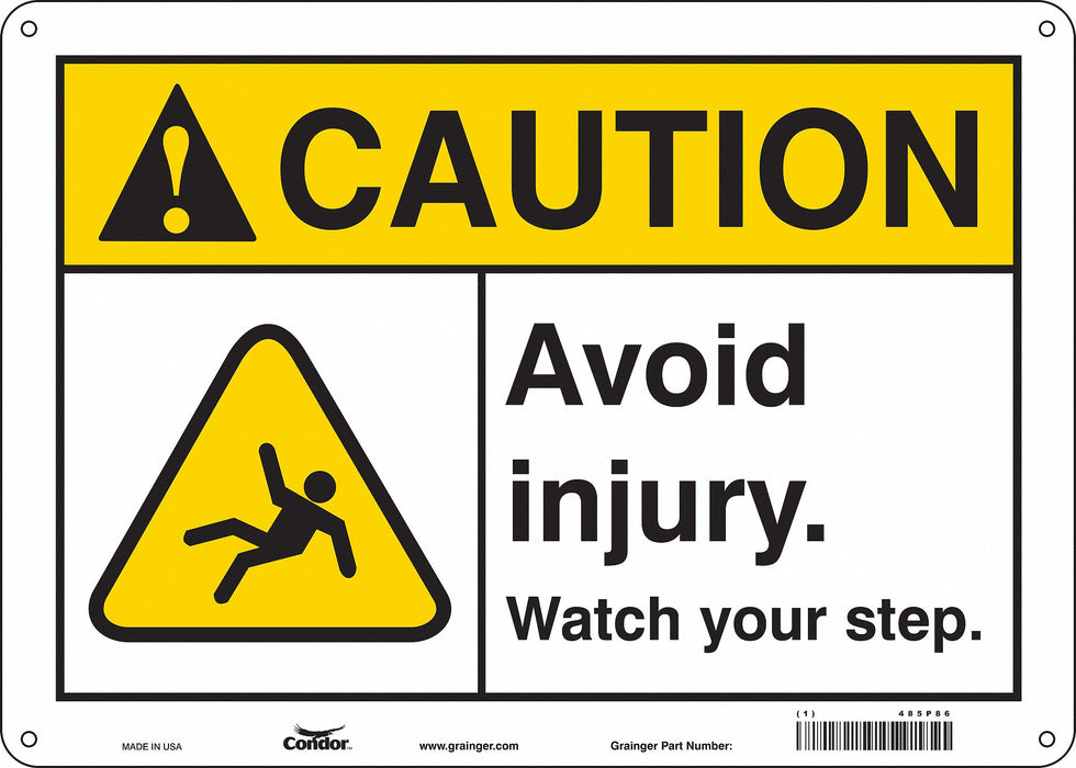 Safety Sign 10 in x 14 in Vinyl