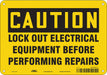 Lockout Sign 7 in x 10 in Aluminum