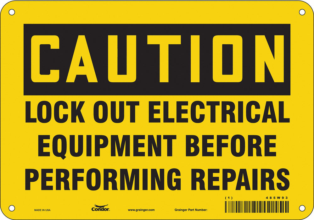 Lockout Sign 7 in x 10 in Aluminum