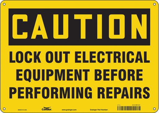 Safety Sign 10 in x 14 in Polyethylene