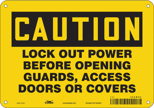 Lockout Sign 7 in x 10 in Aluminum