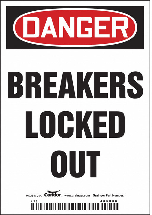 K0127 Safety Sign 5 inx3 1/2 in Vinyl