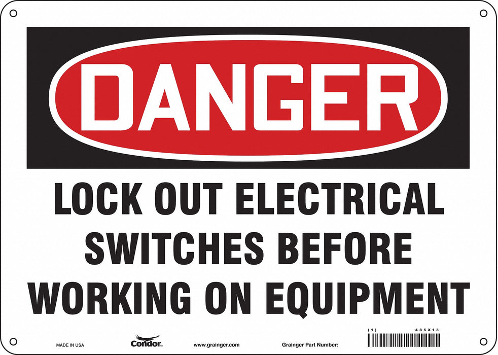 Safety Sign 10 in x 14 in Polyethylene