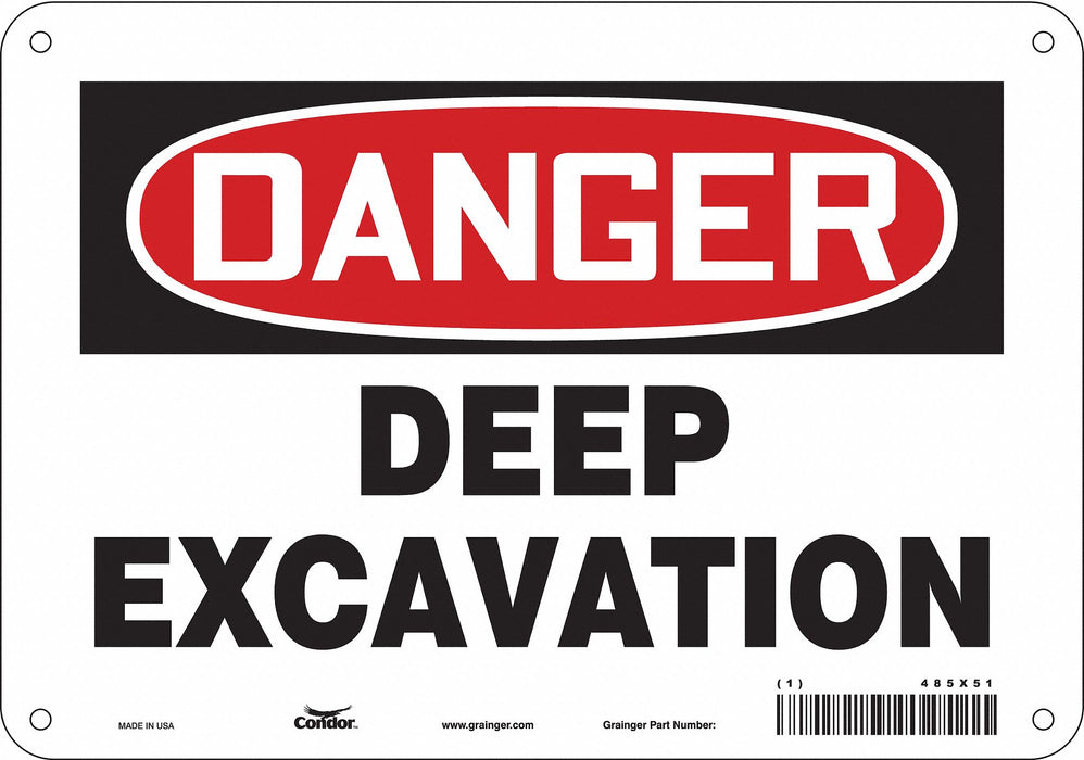 Safety Sign 7 in x 10 in Polyethylene