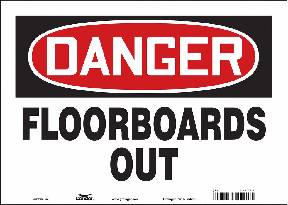 Safety Sign 10 in x 14 in Vinyl