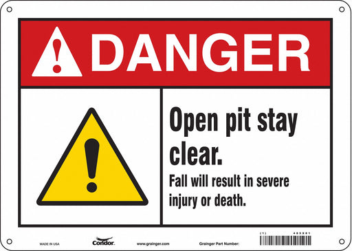 Safety Sign 10 in x 14 in Polyethylene