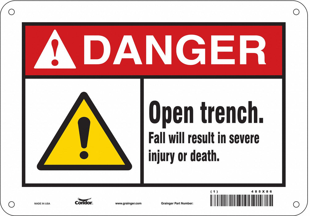Safety Sign 7 in x 10 in Polyethylene