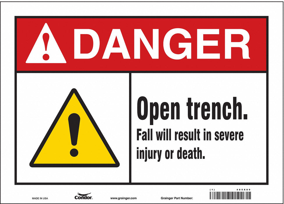 Safety Sign 10 in x 14 in Vinyl