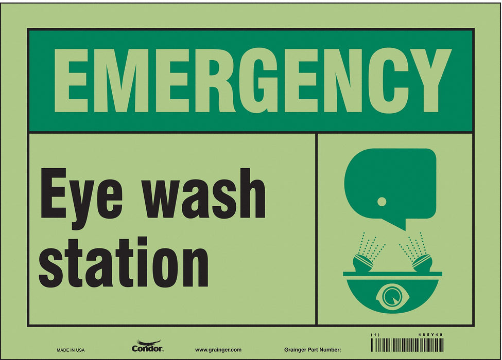 Safety Sign 10 in x 14 in Glow Vinyl