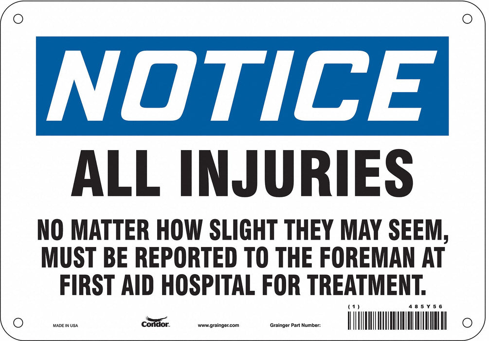 Safety Sign 7 in x 10 in Aluminum