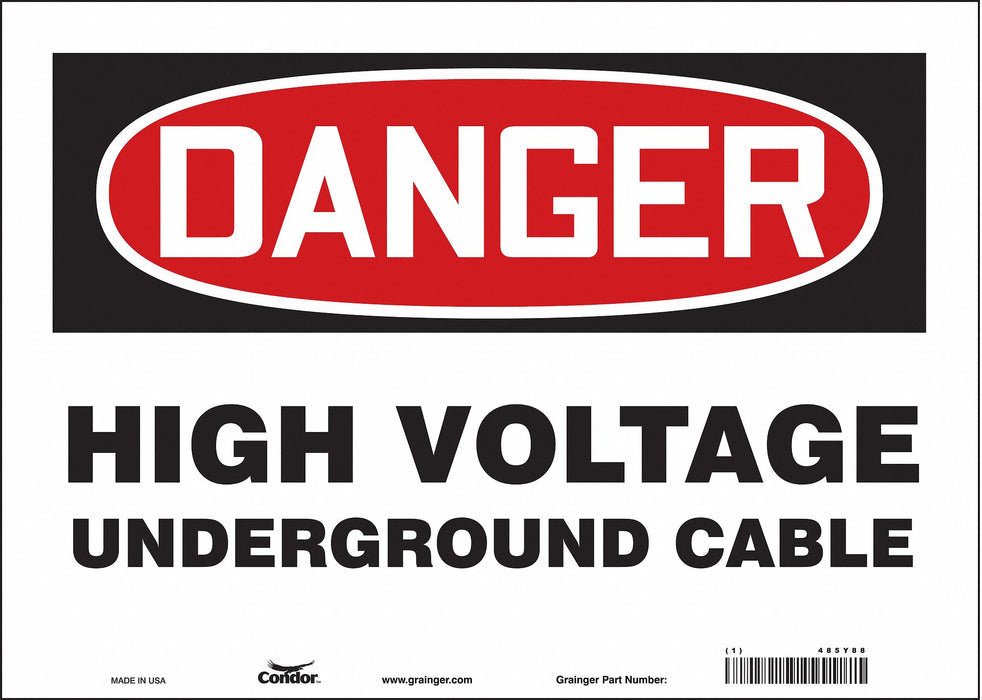 Safety Sign 10 in x 14 in Vinyl