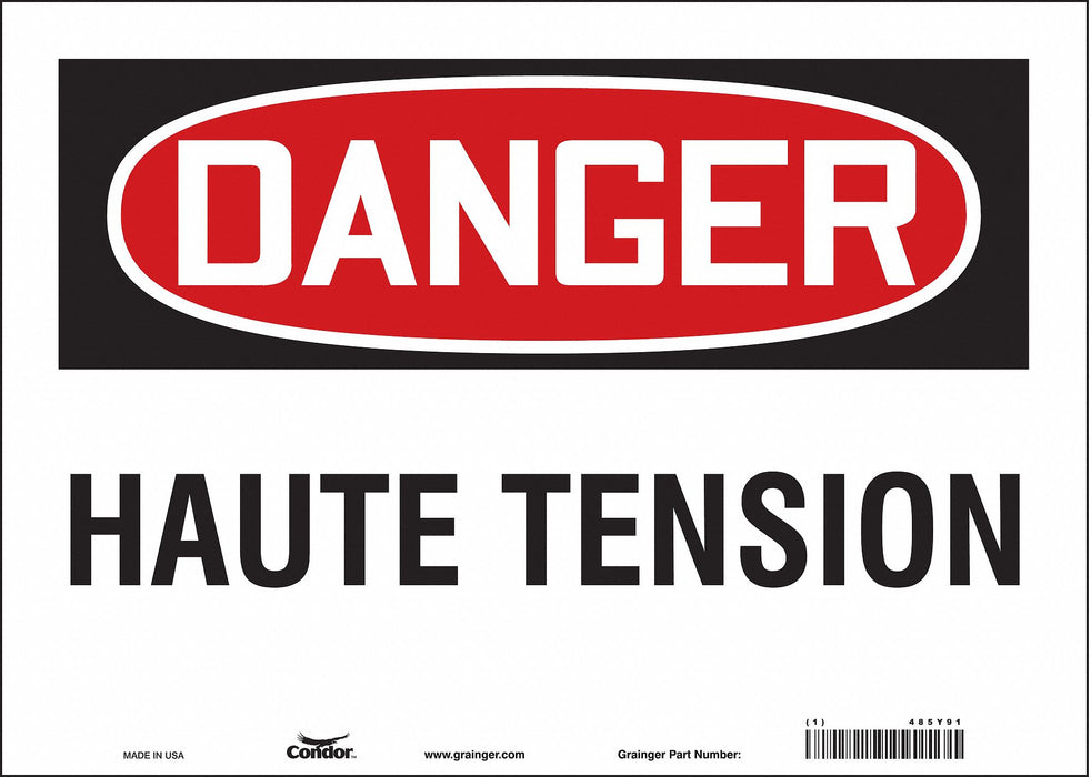 Safety Sign 10 in x 14 in Vinyl