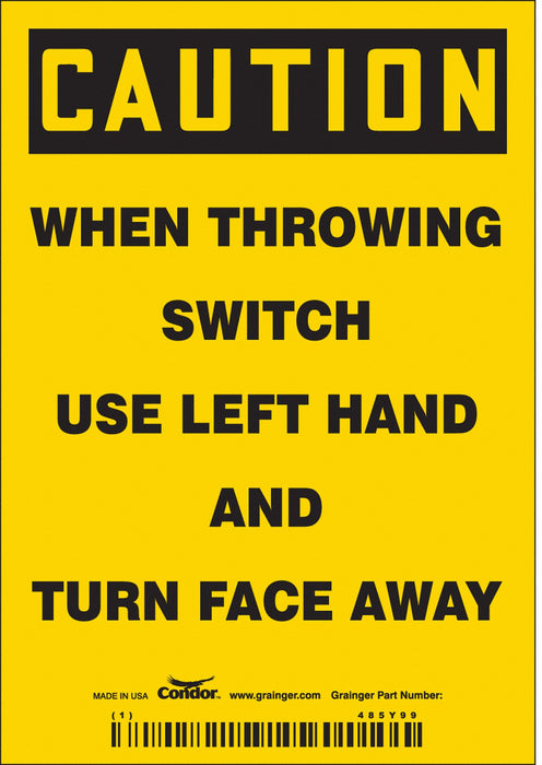 Safety Sign 5 inx3 1/2 in Vinyl