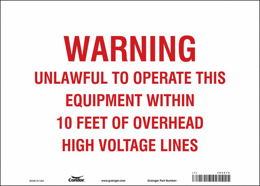 Safety Sign 10 in x 14 in Vinyl