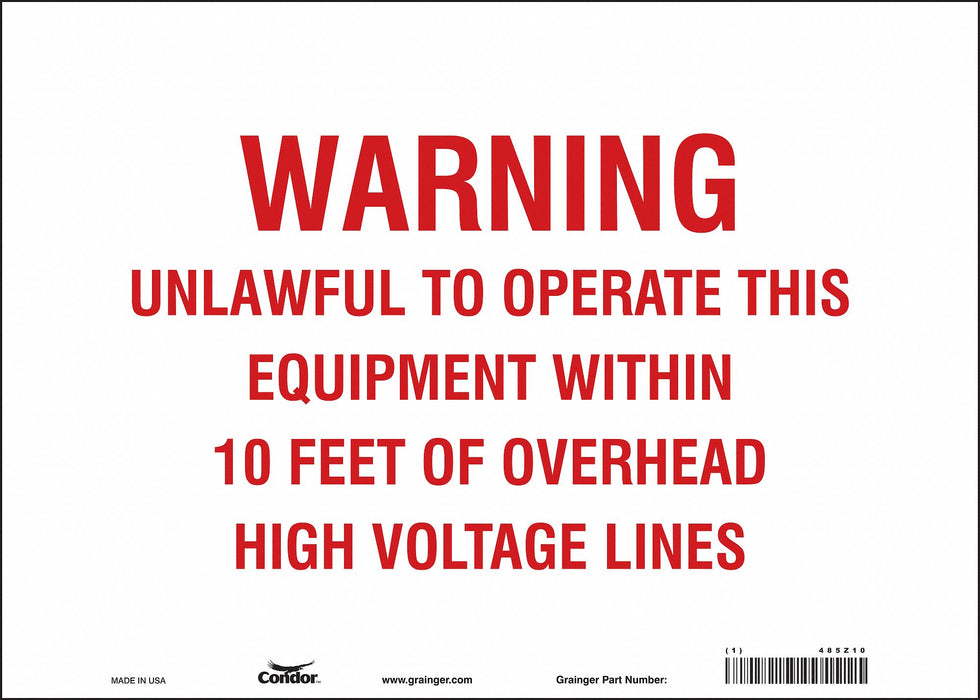 Safety Sign 10 in x 14 in Vinyl